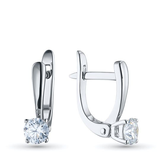 14K White Gold Earrings with Lab-Created Diamonds 1.200 CT.TW