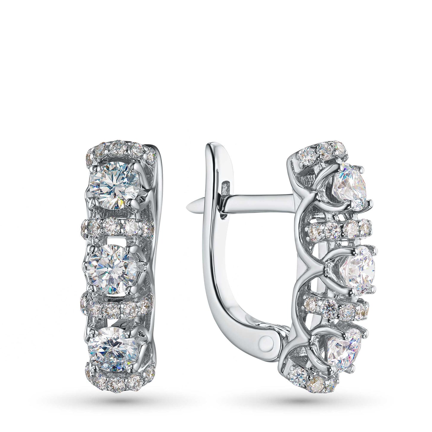 14K White Gold Earrings with Tanzanite and Natural Diamonds 13.060 CT.TW
