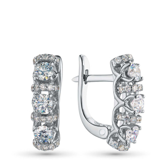 14K White Gold Earrings with Tanzanite and Natural Diamonds 13.060 CT.TW