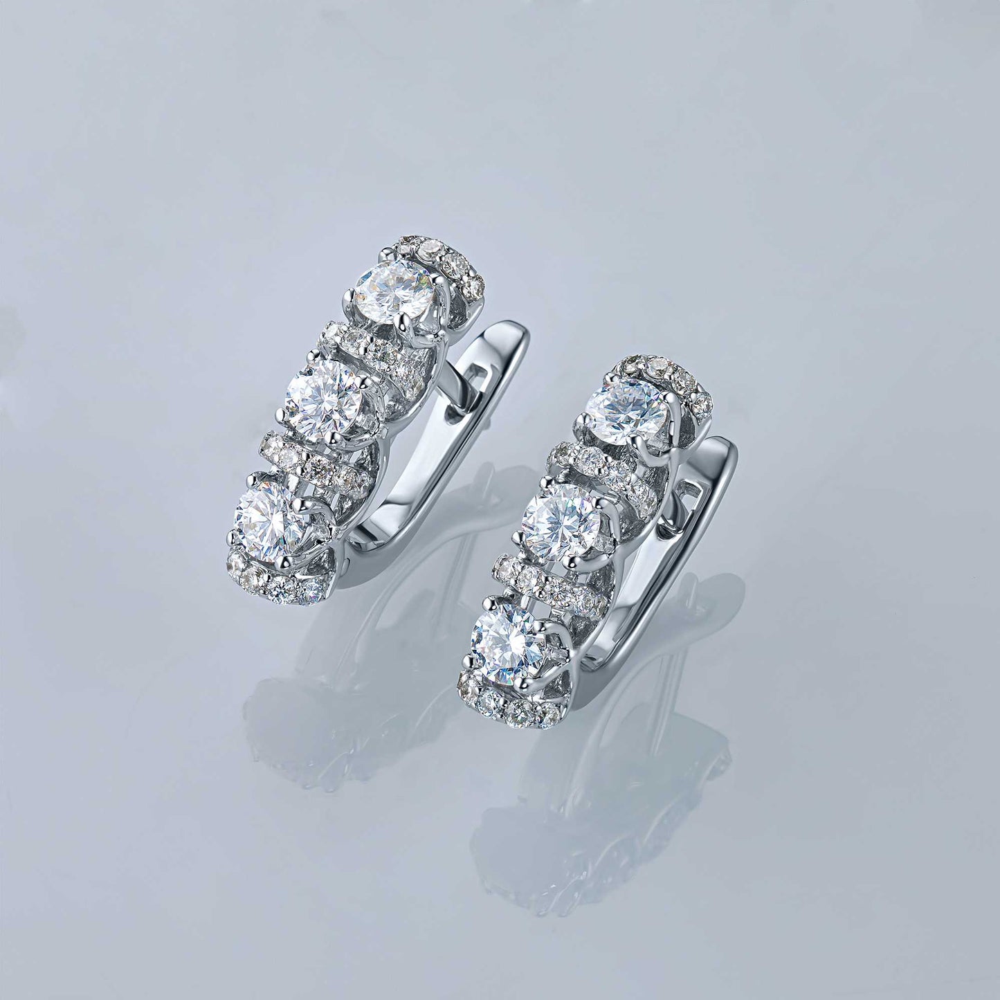 14K White Gold Earrings with Tanzanite and Natural Diamonds 13.060 CT.TW