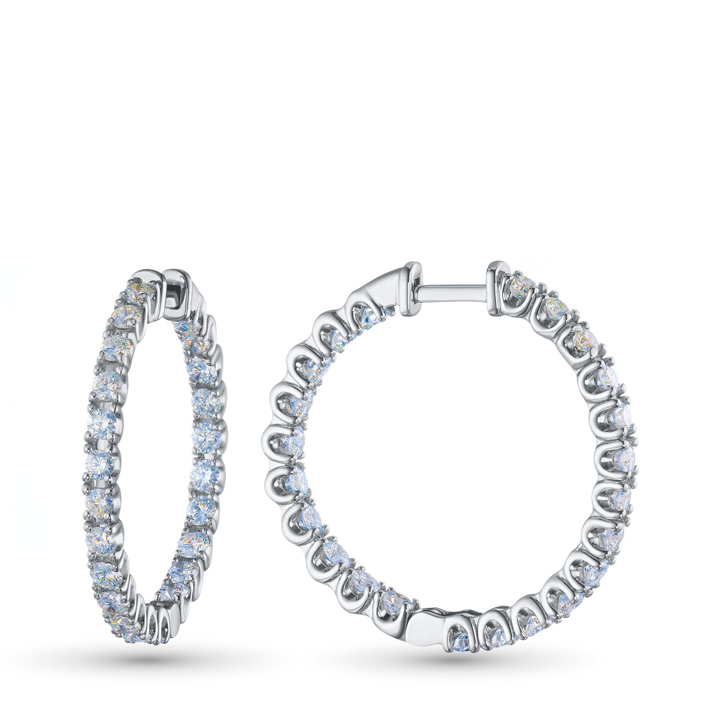 14K White Gold Earrings with Lab-Created Diamonds 141.680 CT.TW