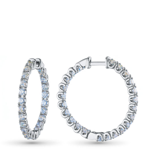 14K White Gold Earrings with Lab-Created Diamonds 141.680 CT.TW
