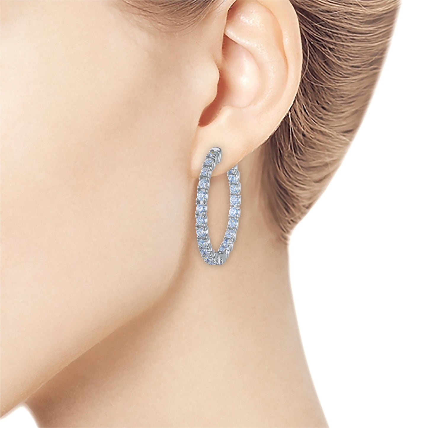 14K White Gold Earrings with Lab-Created Diamonds 141.680 CT.TW