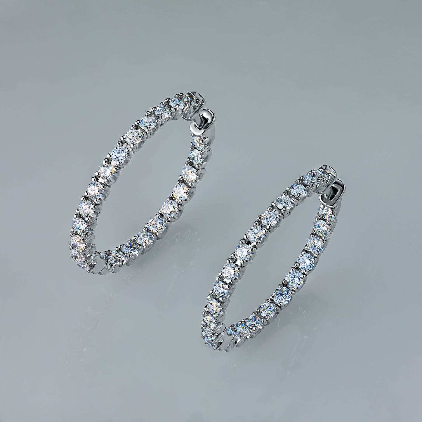 14K White Gold Earrings with Lab-Created Diamonds 141.680 CT.TW