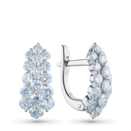 14K White Gold Earrings with Lab-Created Diamonds 15.130 CT.TW