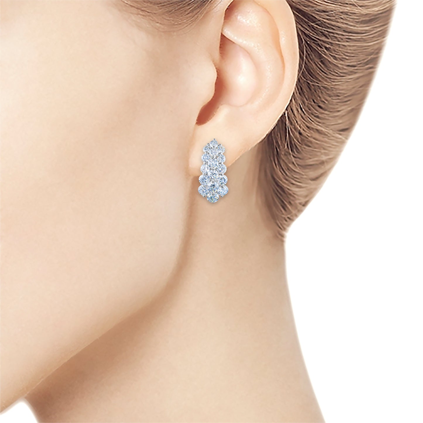 14K White Gold Earrings with Lab-Created Diamonds 15.130 CT.TW