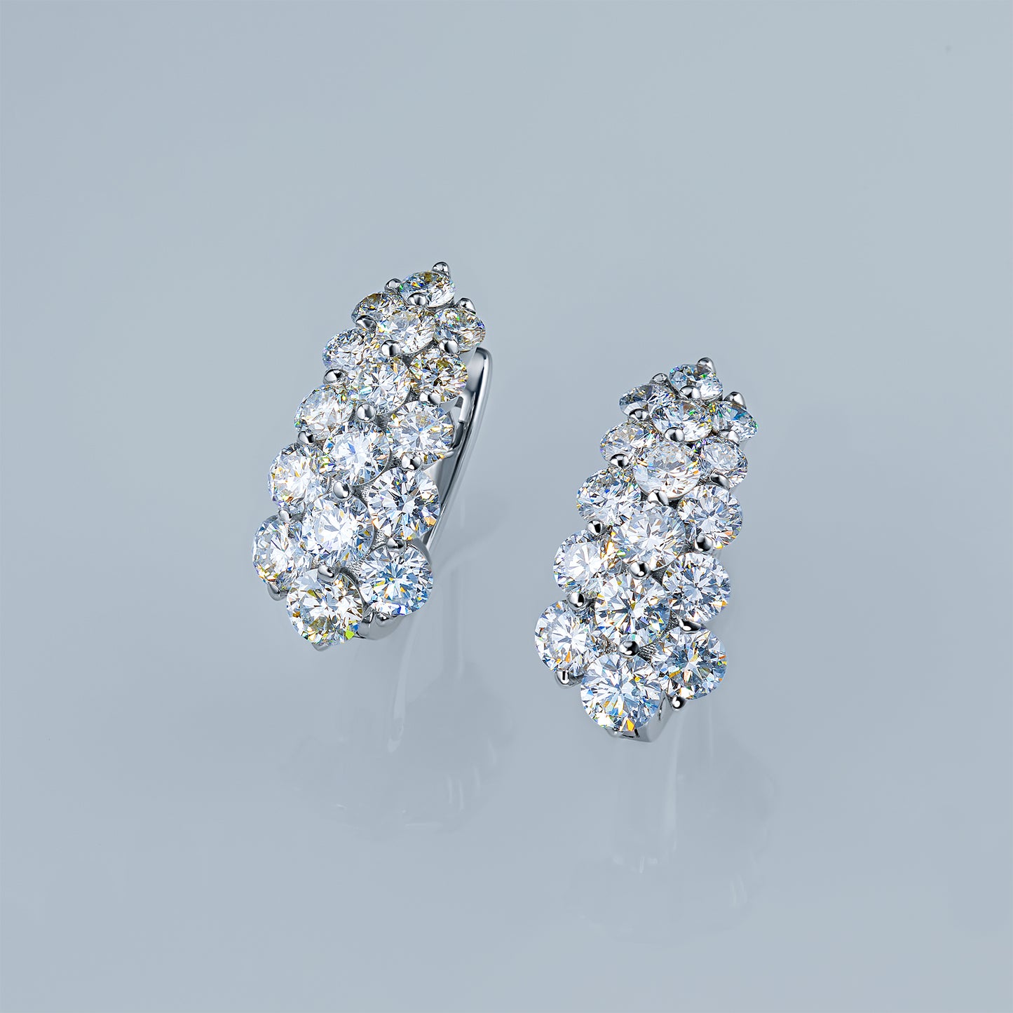 14K White Gold Earrings with Lab-Created Diamonds 15.130 CT.TW