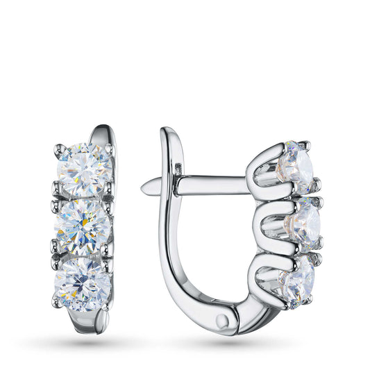 14K White Gold Earrings with Lab-Created Diamonds 8.630 CT.TW