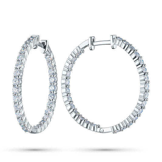 14K White Gold Earrings with Lab-Created Diamonds 160.650 CT.TW