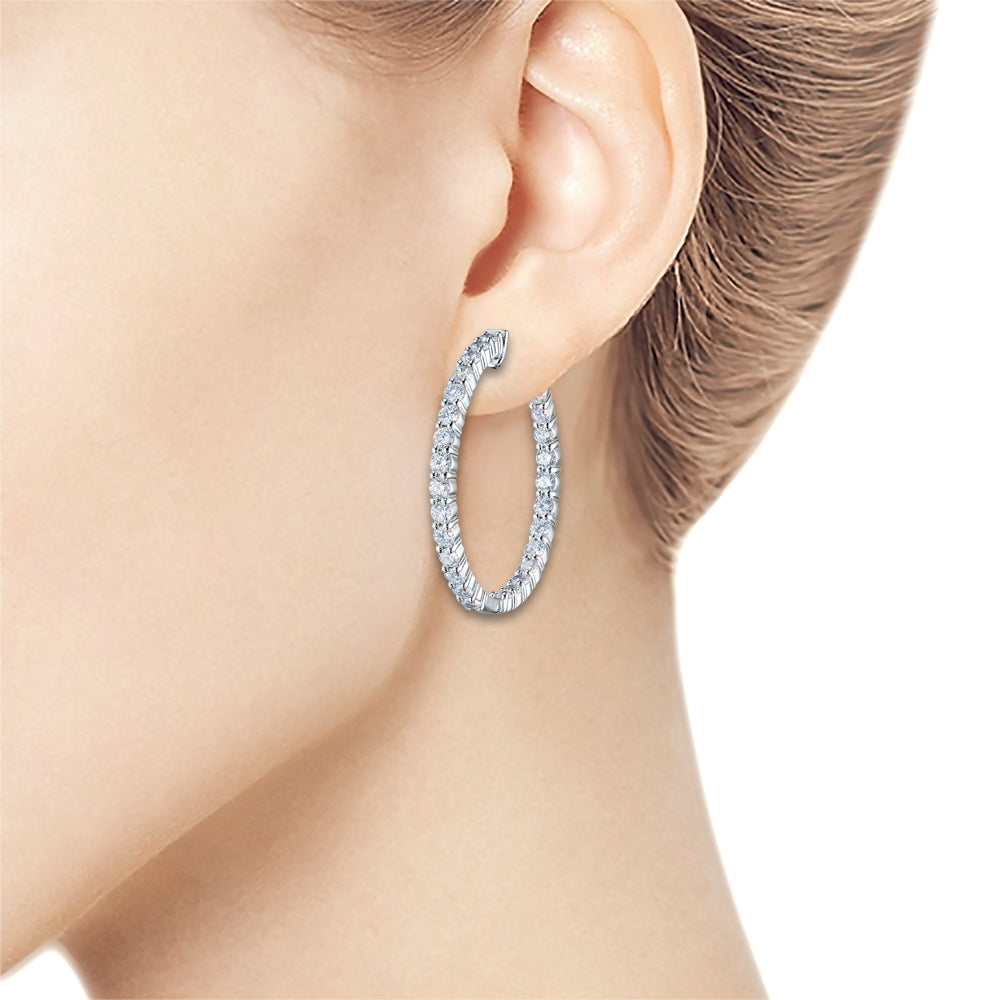 14K White Gold Earrings with Lab-Created Diamonds 160.650 CT.TW