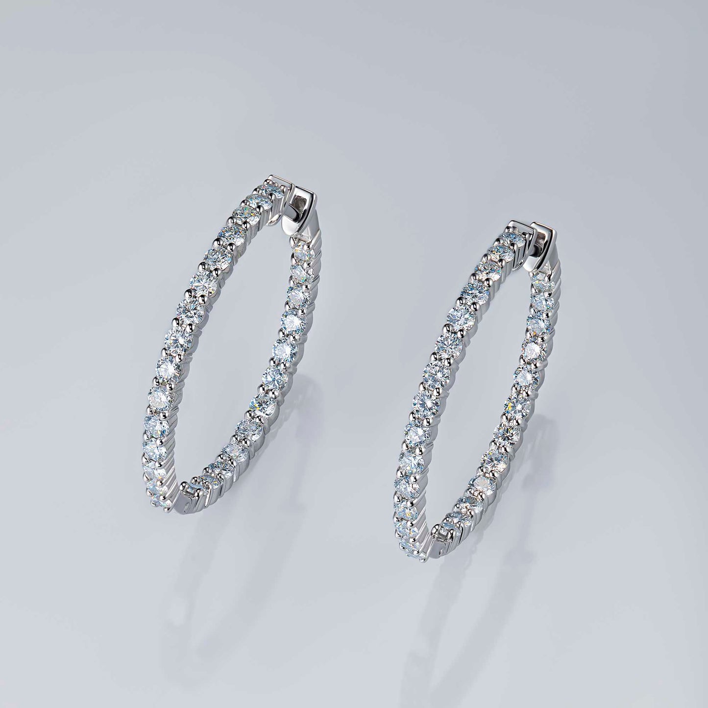 14K White Gold Earrings with Lab-Created Diamonds 160.650 CT.TW