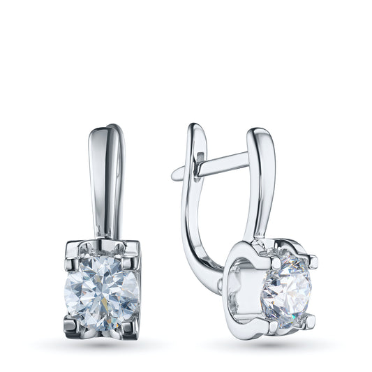 14K White Gold Earrings with Lab-Created Diamonds 4.580 CT.TW
