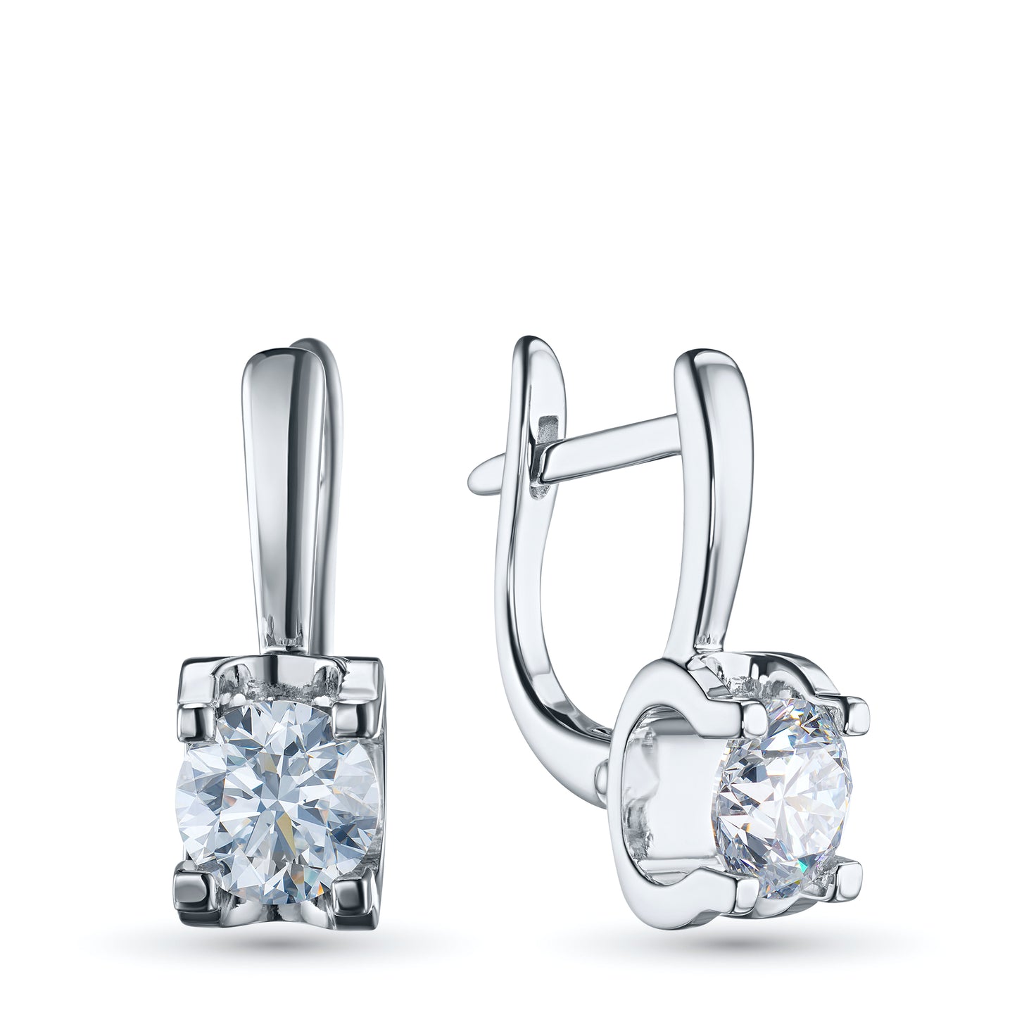 14K White Gold Earrings with Natural Diamonds 1.600 CT.TW