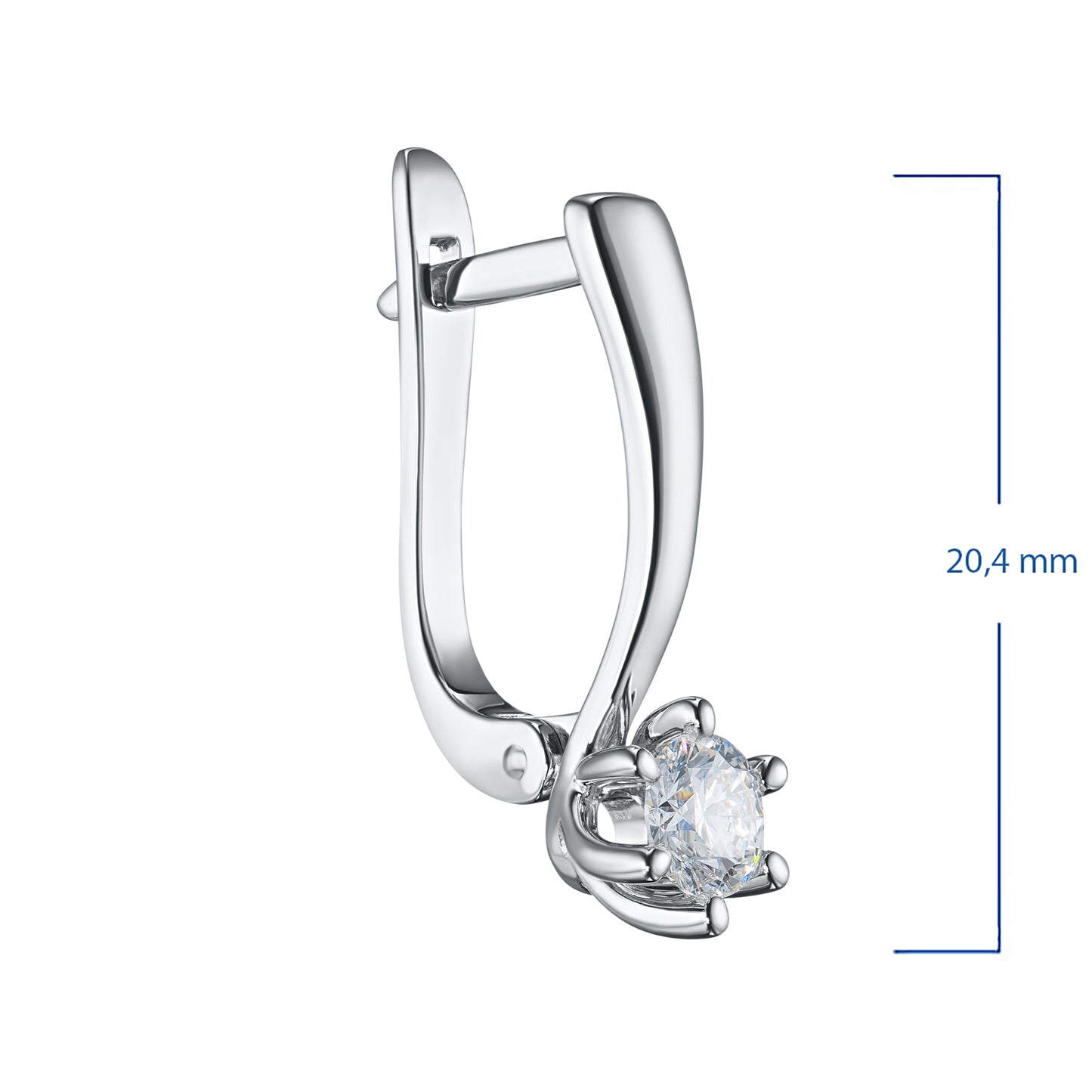 14K White Gold Earrings with Natural Diamonds 0.660 CT.TW