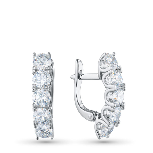 14K White Gold Earrings with Lab-Created Diamonds 11.680 CT.TW