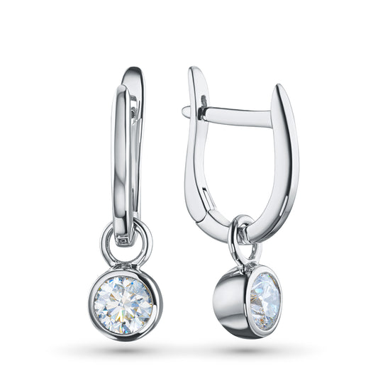 14K White Gold Earrings with Lab-Created Diamonds 4.600 CT.TW