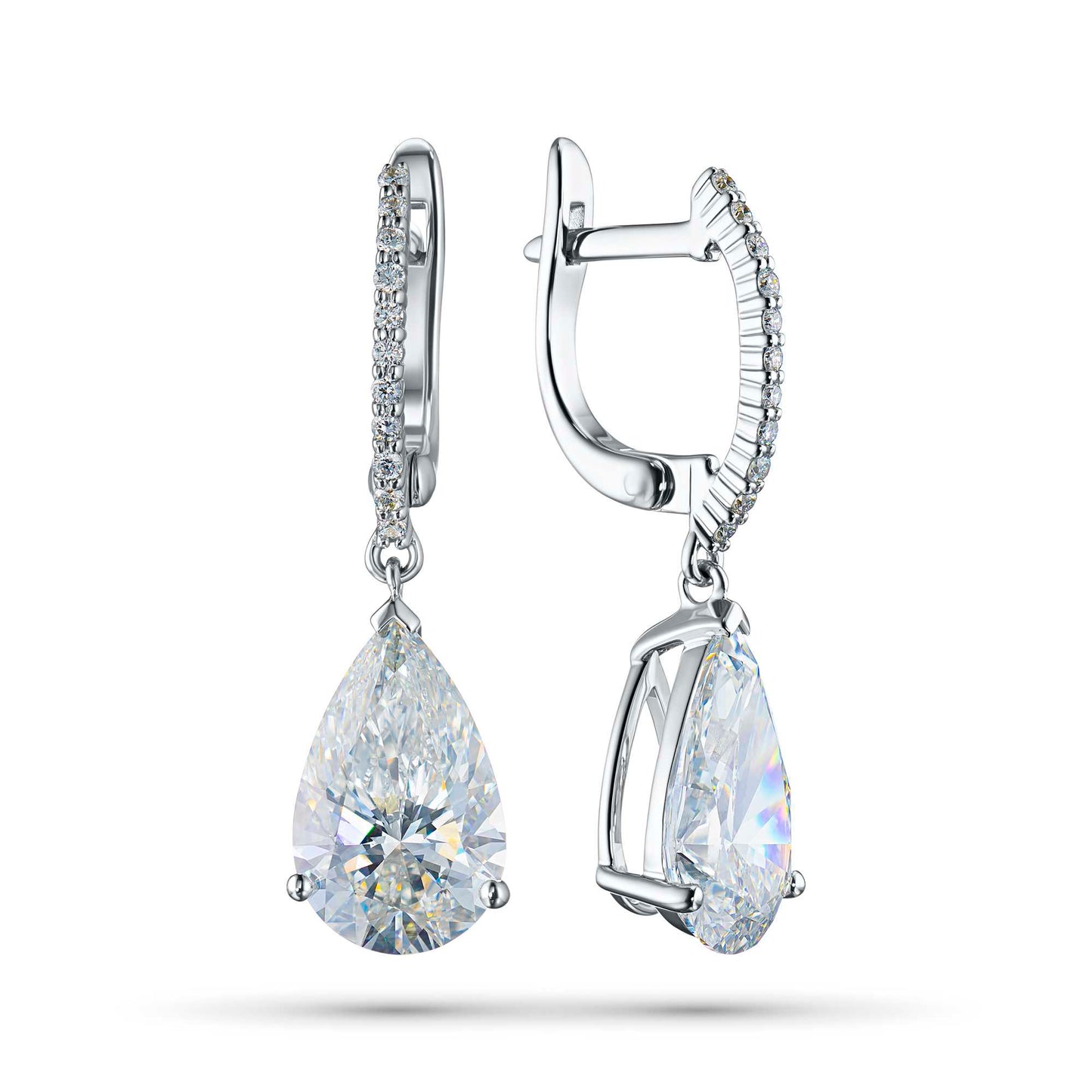 14K White Gold Earrings with Lab-Created Diamonds 15.180 CT.TW