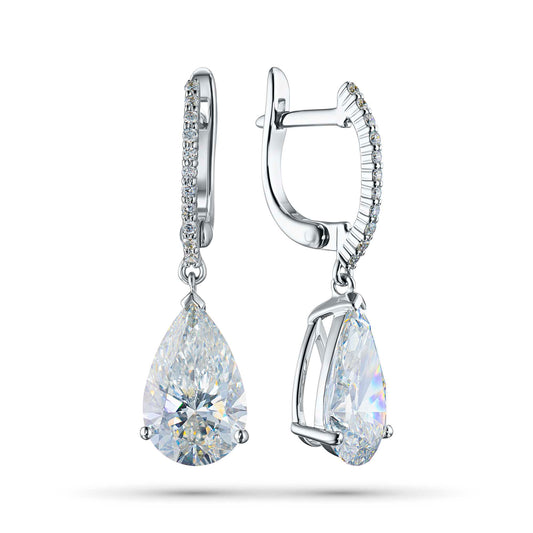 14K White Gold Earrings with Lab-Created Diamonds 15.180 CT.TW