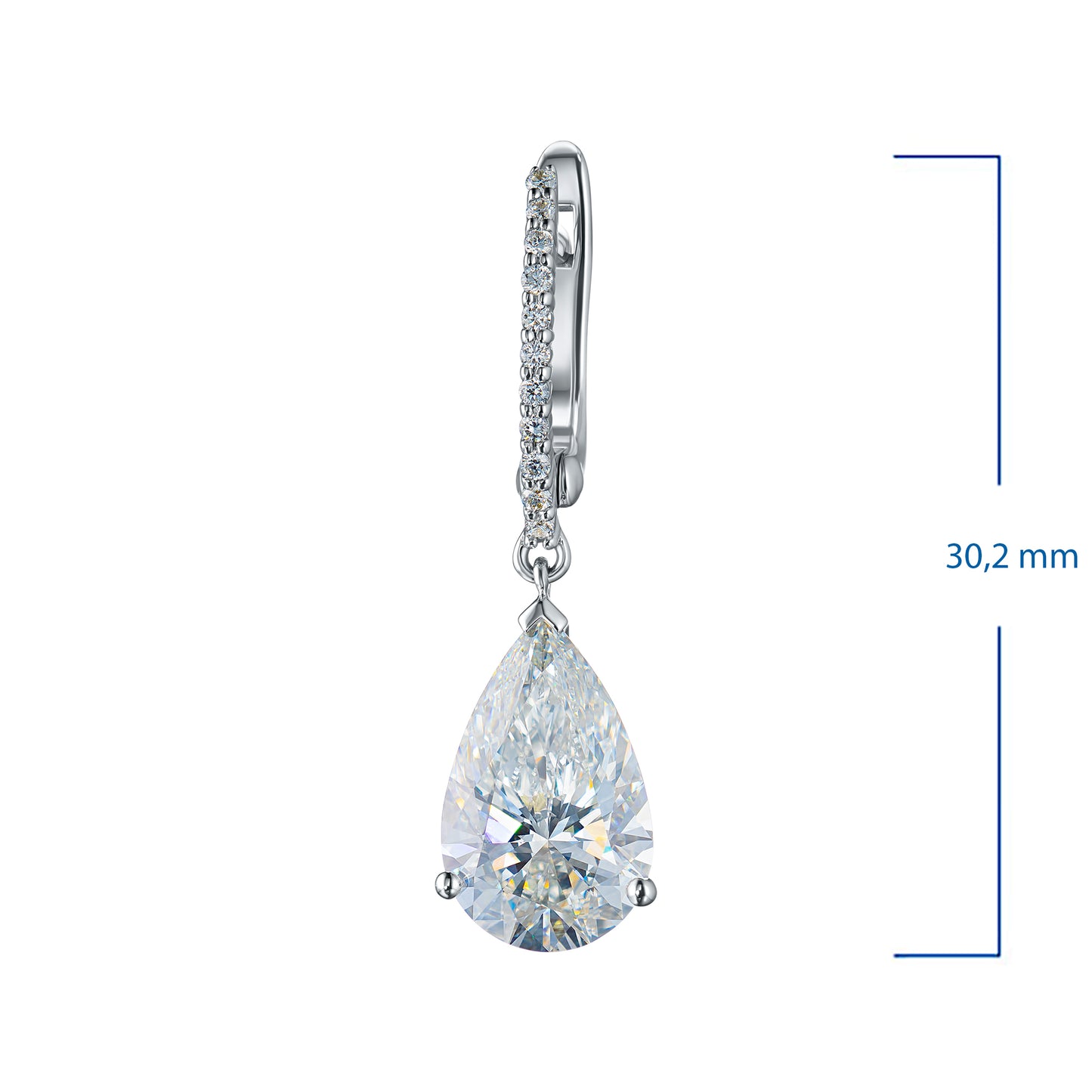 14K White Gold Earrings with Lab-Created Diamonds 15.180 CT.TW