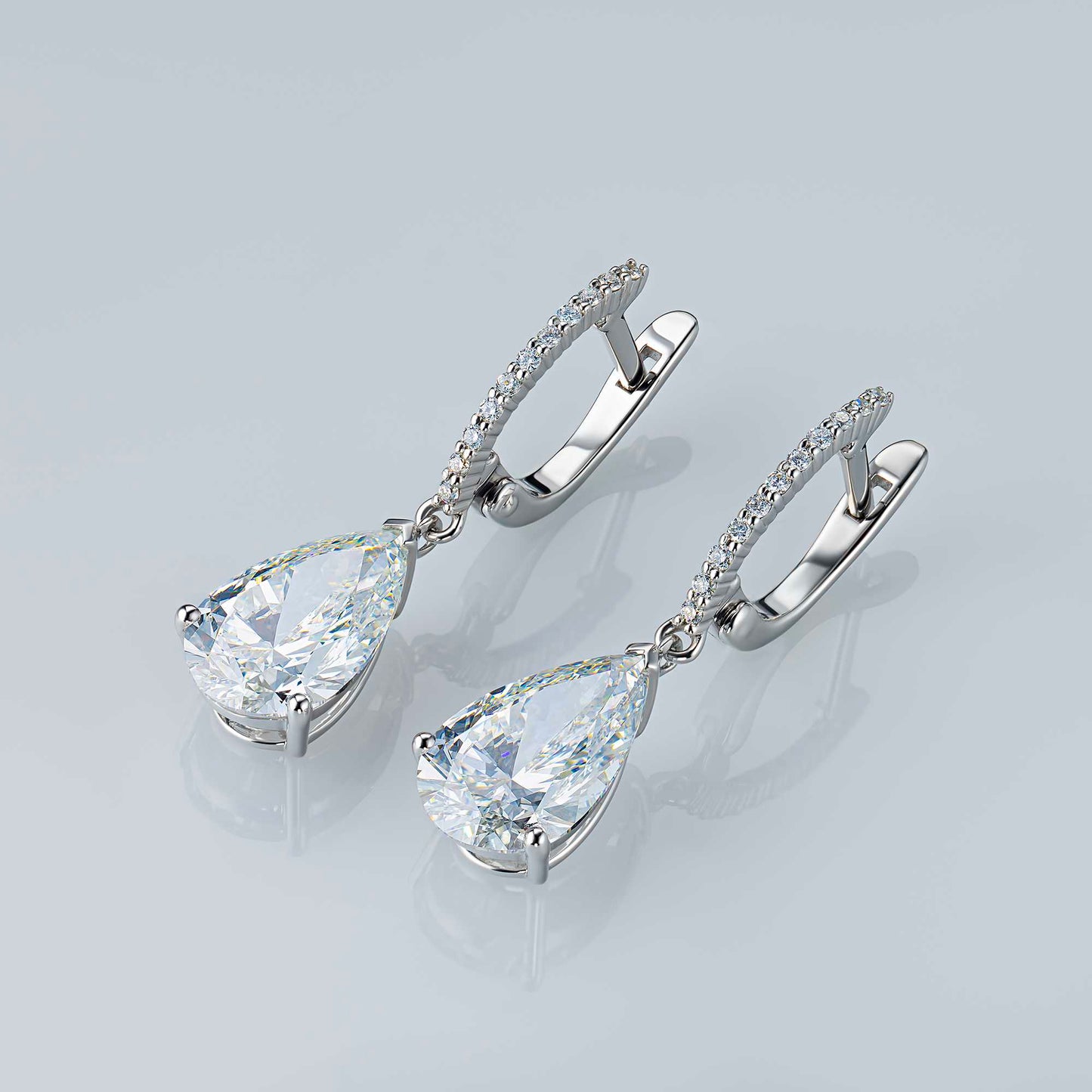 14K White Gold Earrings with Lab-Created Diamonds 15.180 CT.TW