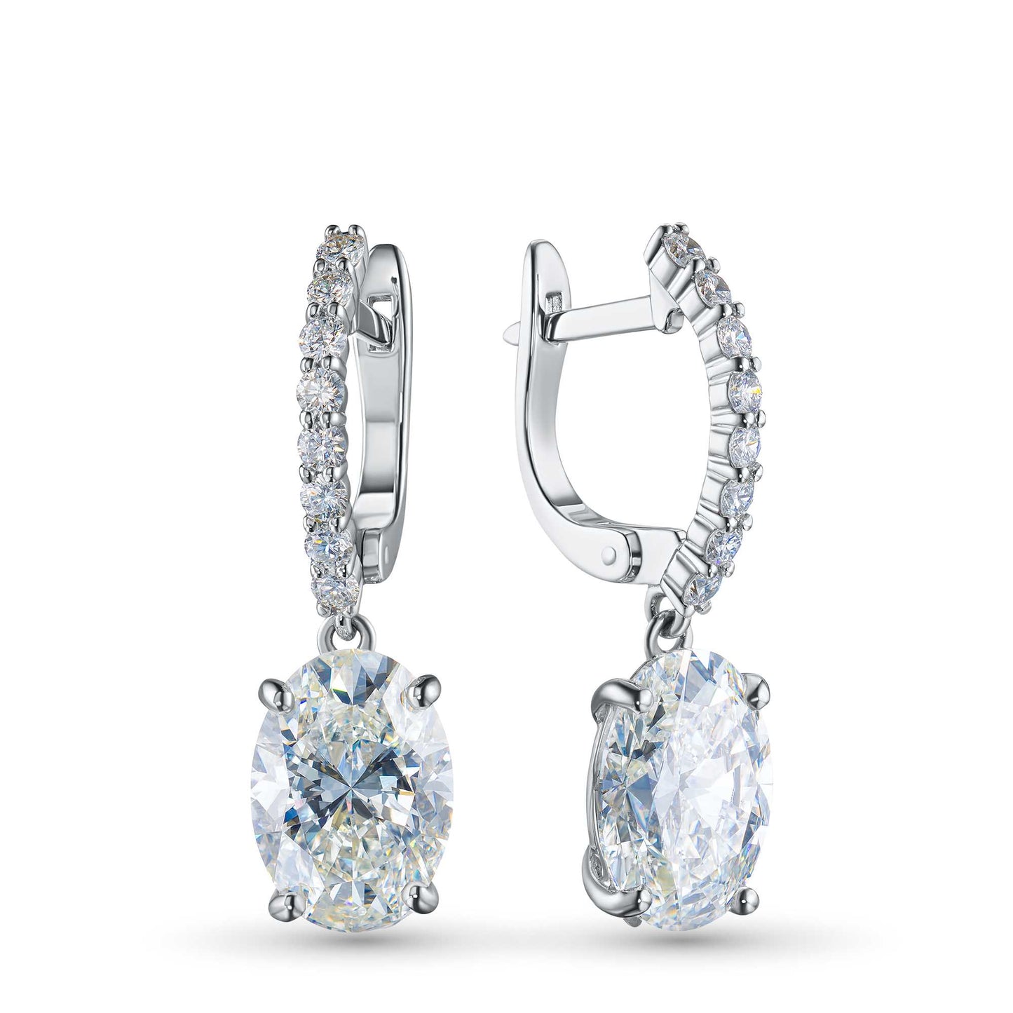 14K White Gold Earrings with Lab-Created Diamonds 21.340 CT.TW