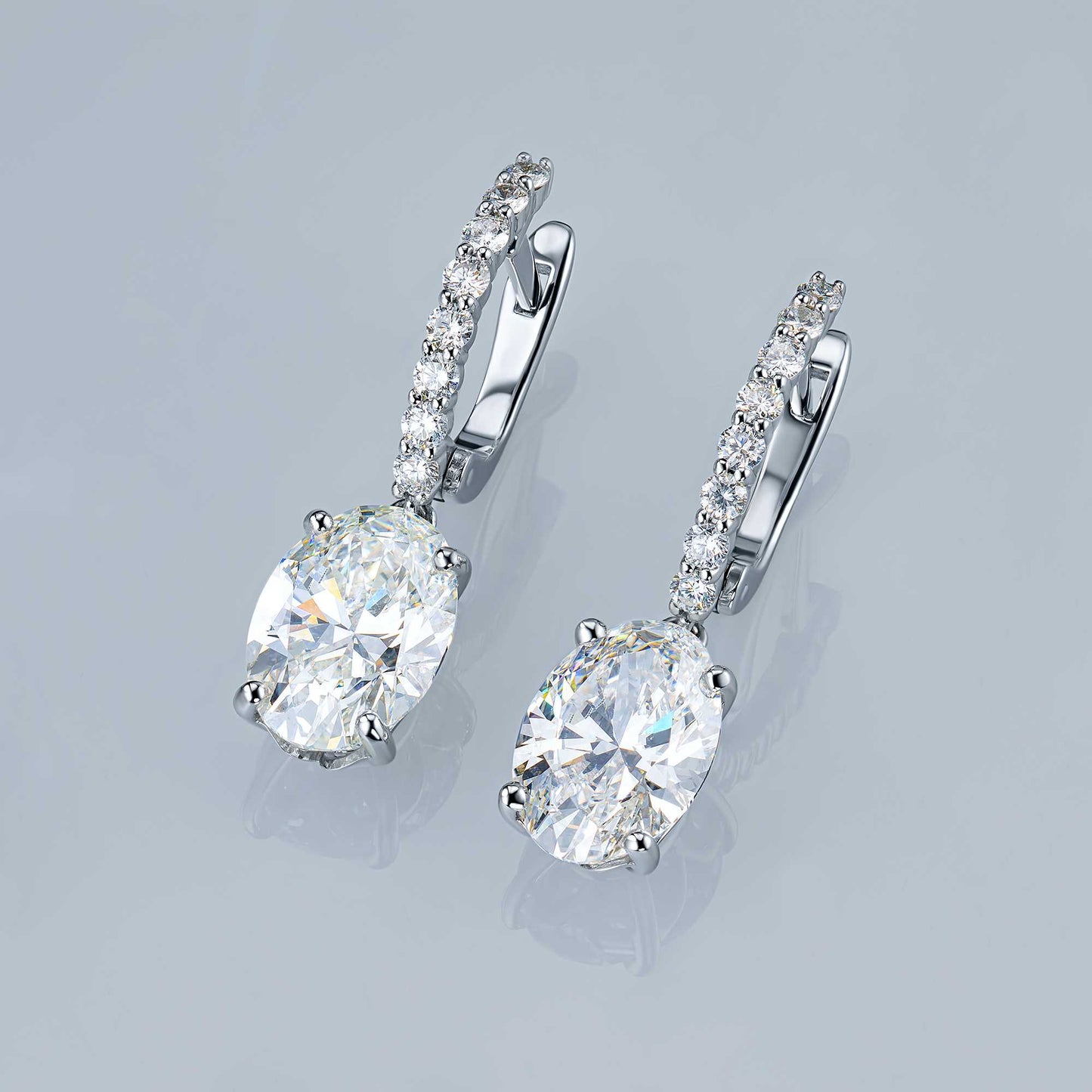 14K White Gold Earrings with Lab-Created Diamonds 21.340 CT.TW
