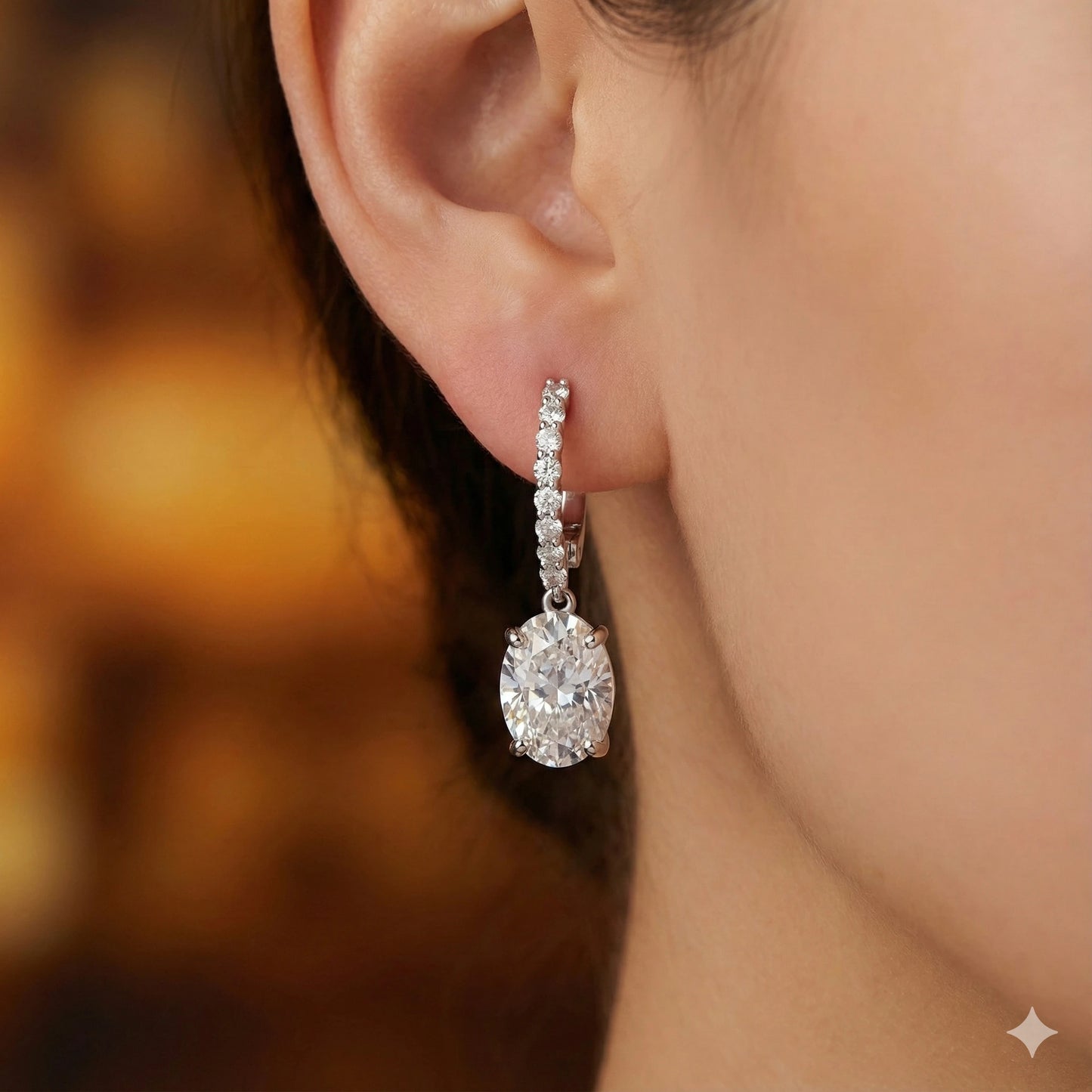 14K White Gold Earrings with Lab-Created Diamonds 21.340 CT.TW