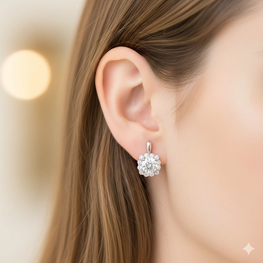14K White Gold Earrings with Lab-Created Diamonds 20.250 CT.TW