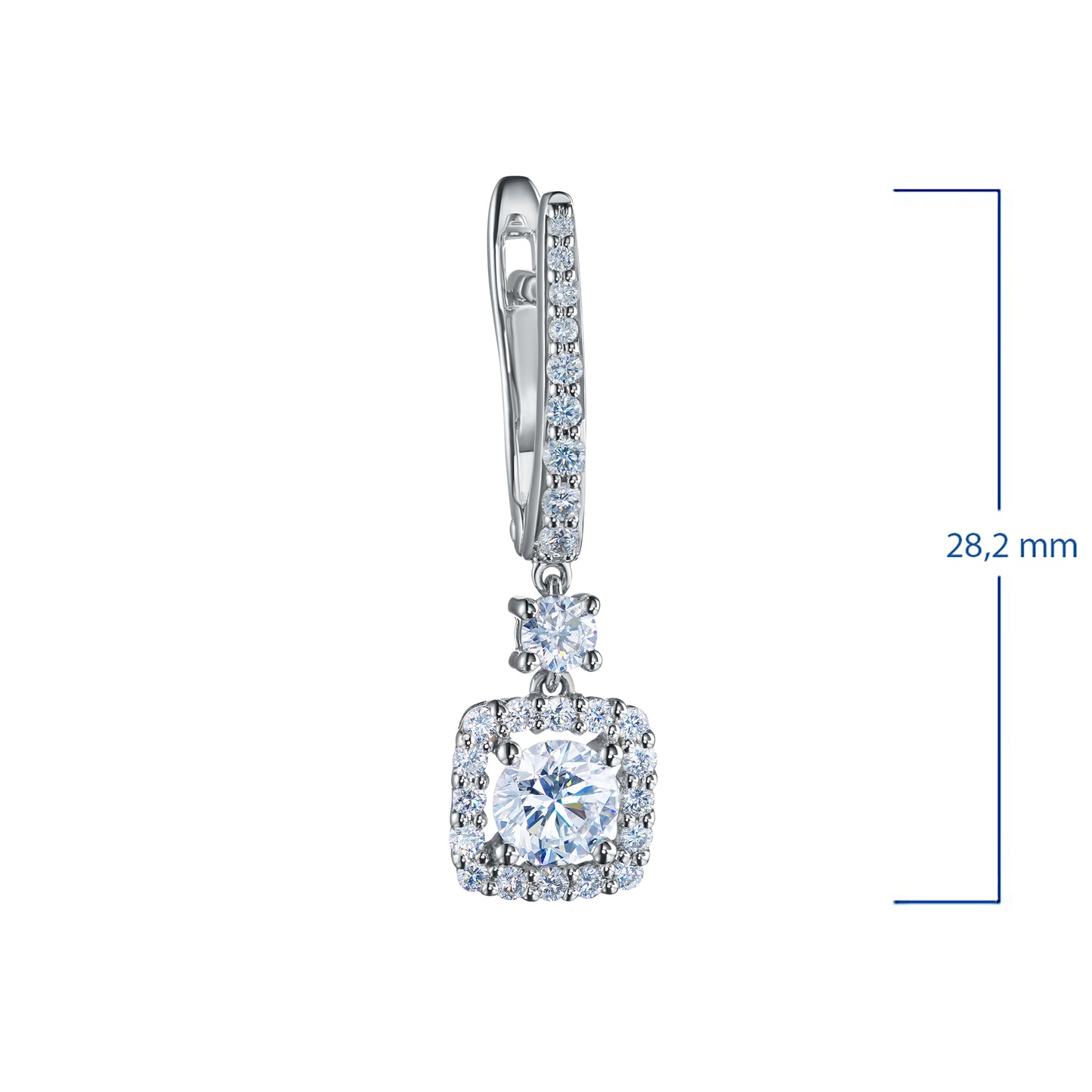 14K White Gold Earrings with Lab-Created Diamonds 13.110 CT.TW