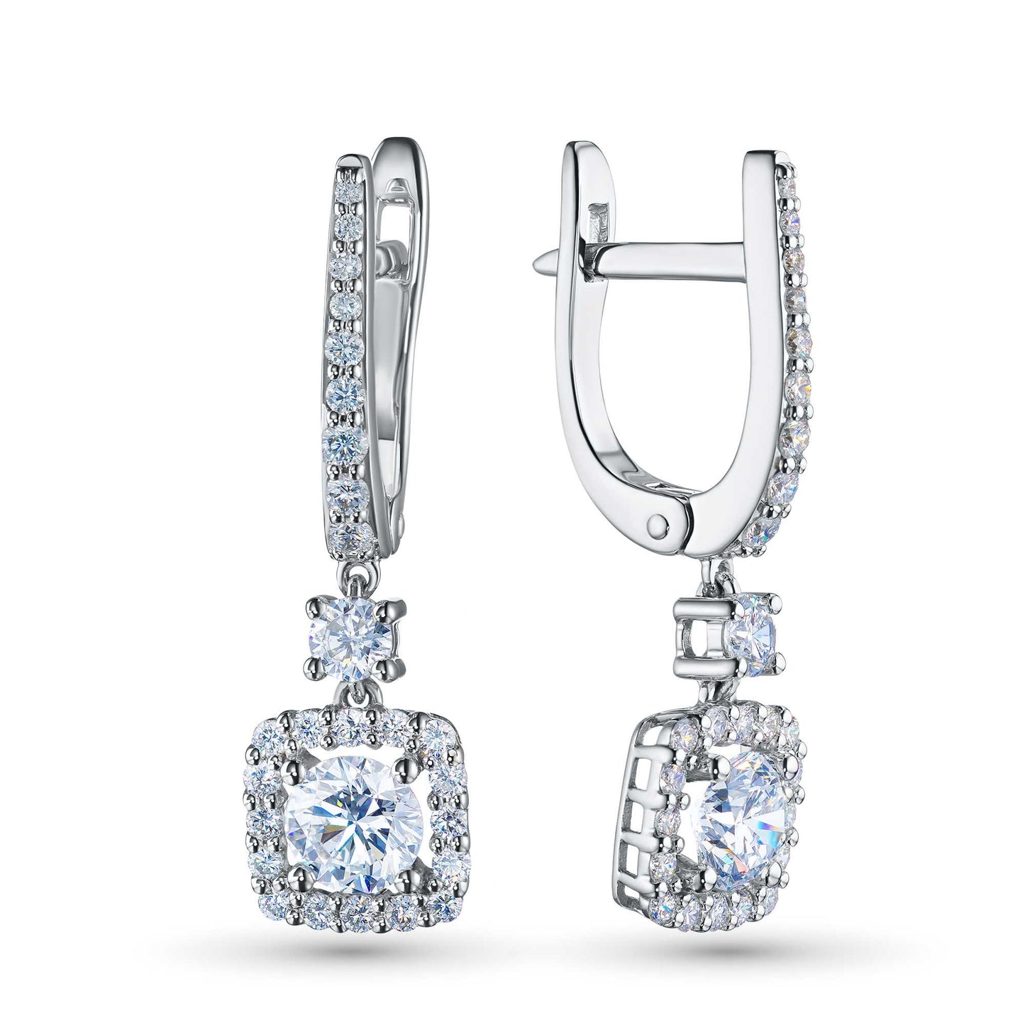 14K White Gold Earrings with Lab-Created Diamonds 13.510 CT.TW