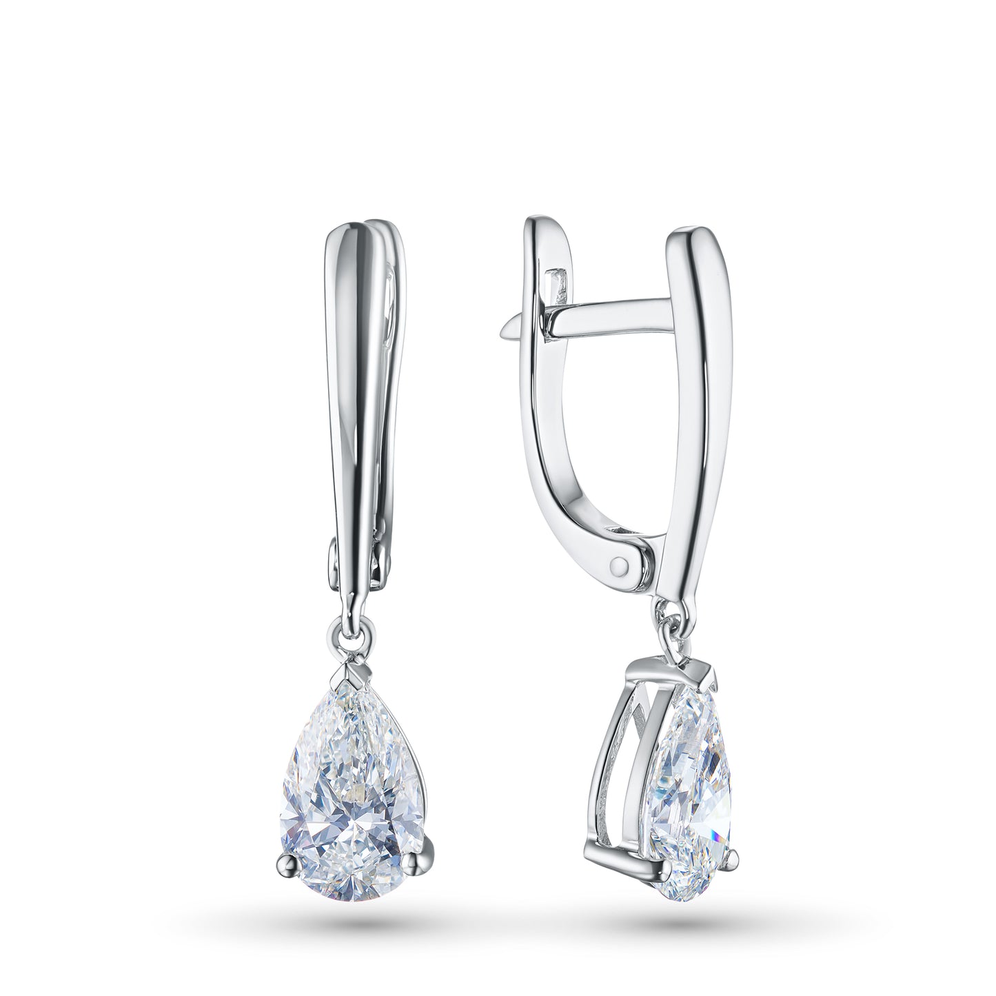 14K White Gold Earrings with Lab-Created Diamonds 4.000 CT.TW