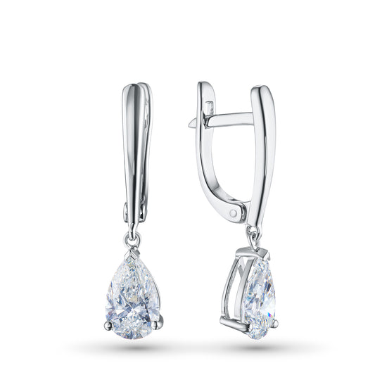 14K White Gold Earrings with Lab-Created Diamonds 4.000 CT.TW