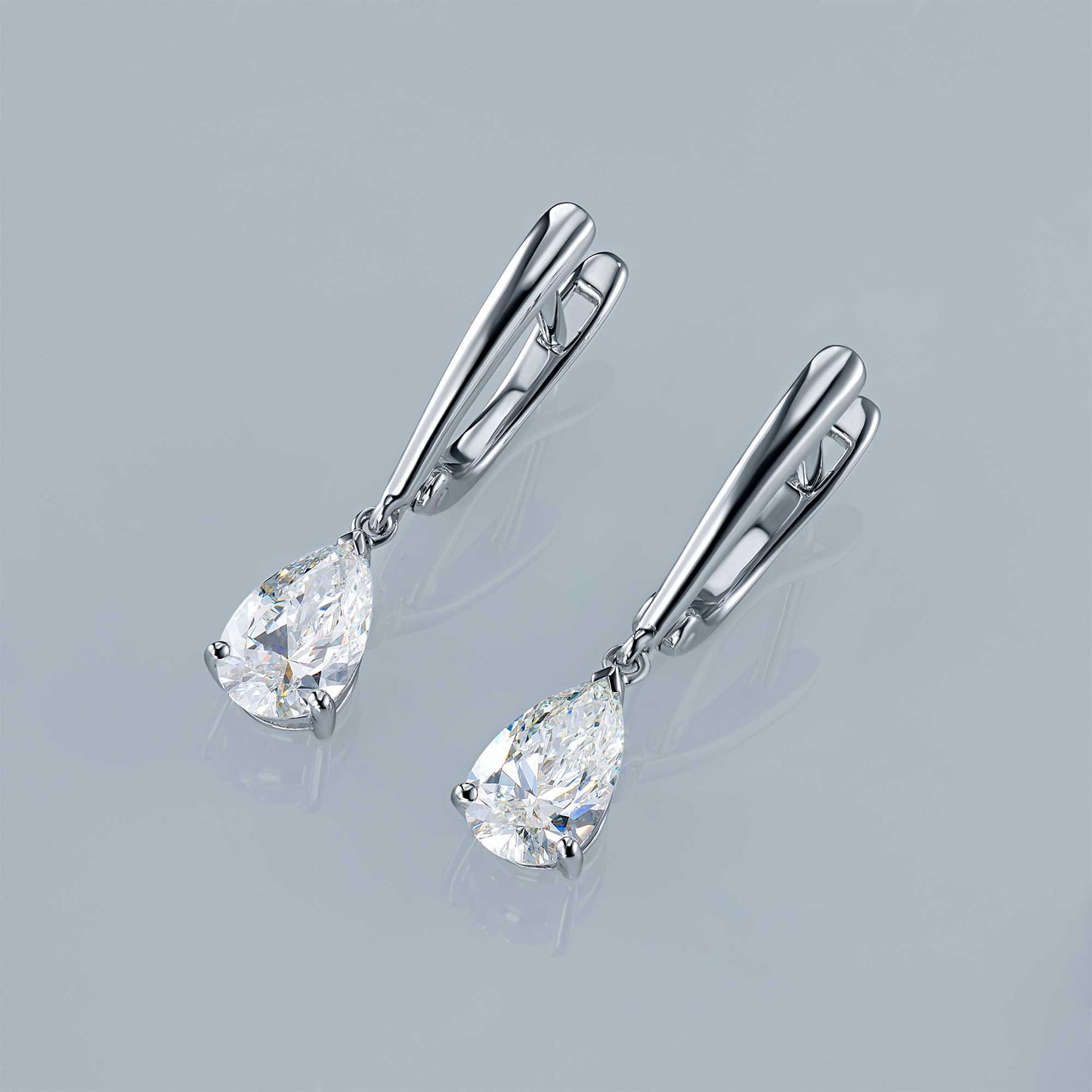 14K White Gold Earrings with Lab-Created Diamonds 4.000 CT.TW