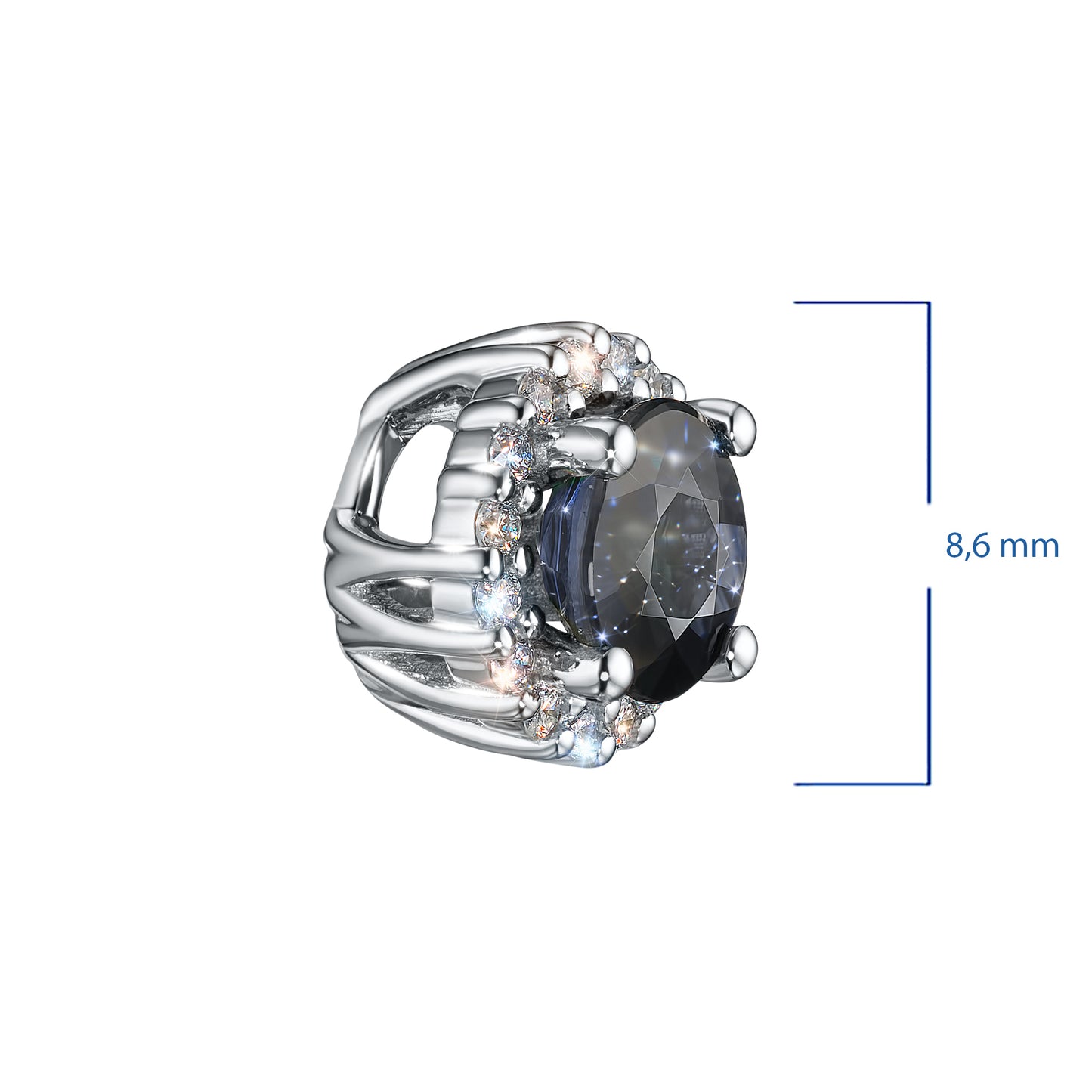 14K White Gold Pendant with Sapphire and Lab-Created Diamonds 1.920 CT.TW