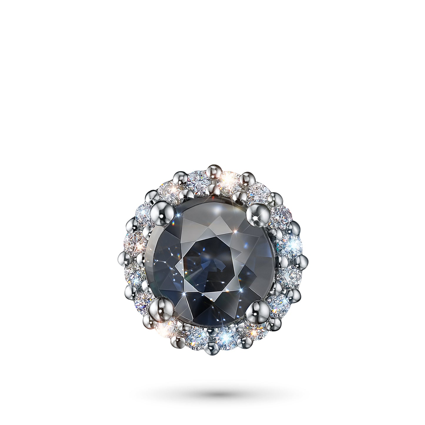 14K White Gold Pendant with Sapphire and Lab-Created Diamonds 1.920 CT.TW