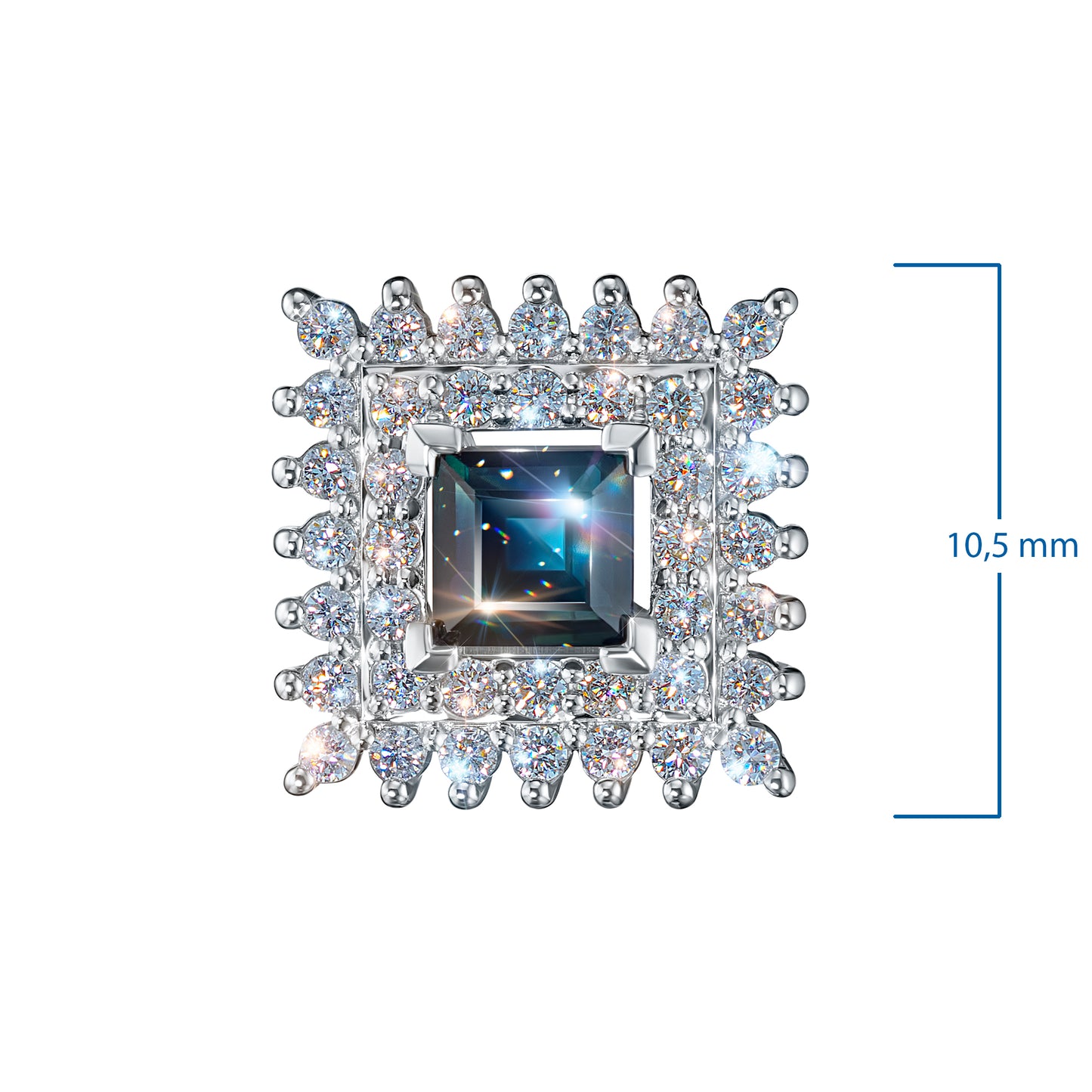 14K White Gold Pendant with Sapphire and Lab-Created Diamonds 12.800 CT.TW