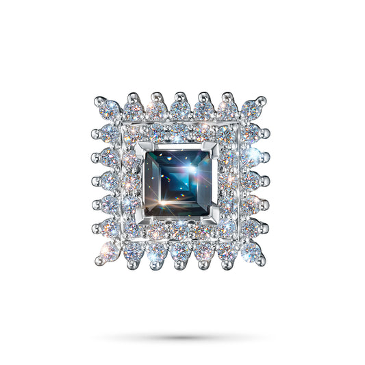 14K White Gold Pendant with Sapphire and Lab-Created Diamonds 12.800 CT.TW