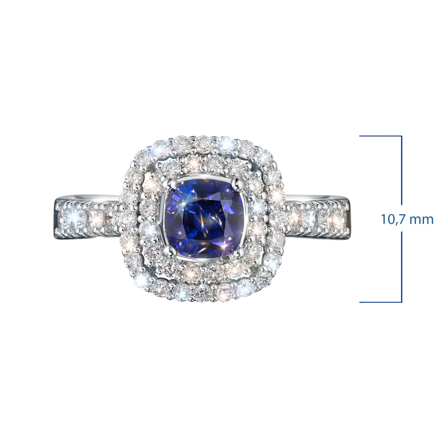 14K White Gold Ring with Garnet and Lab-Created Diamonds 12.120 CT.TW