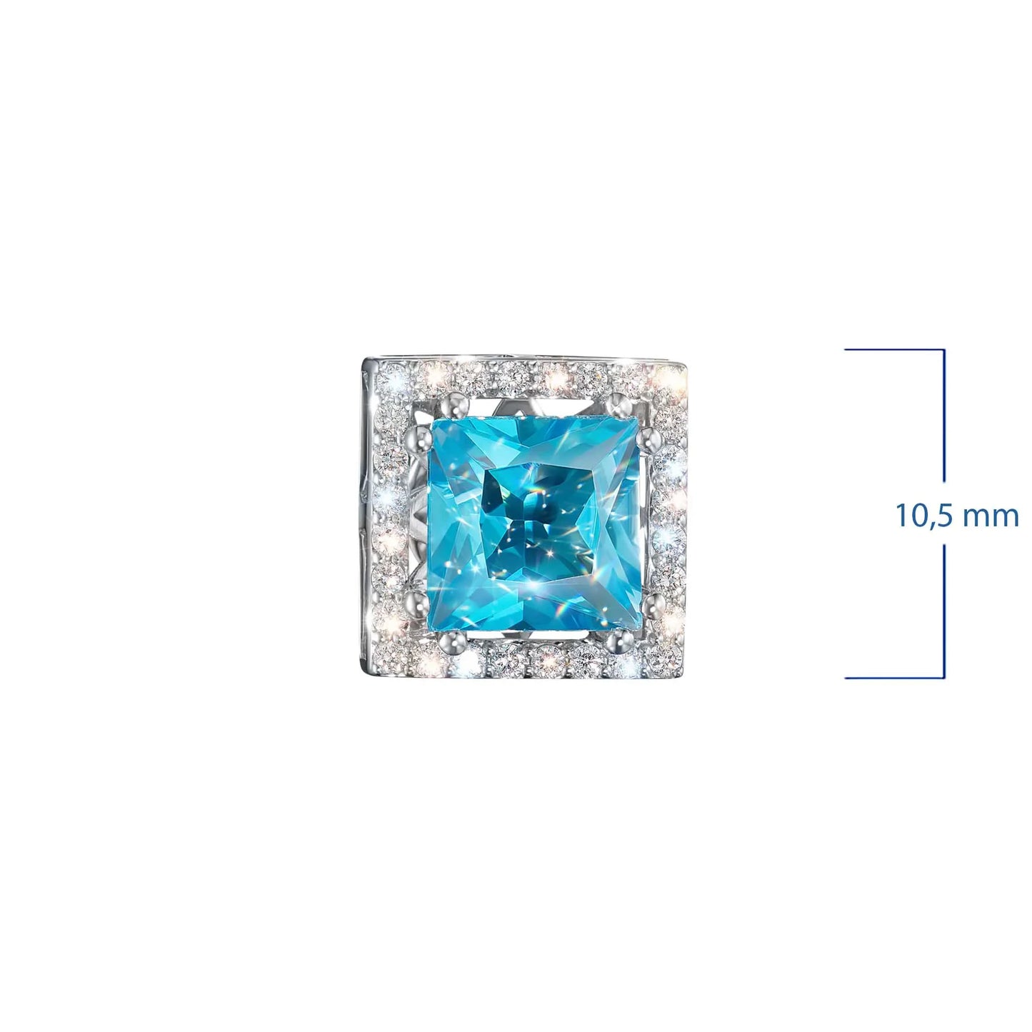 14K White Gold Earring Studs with Topaz and Lab-Created Diamonds 18.930 CT.TW