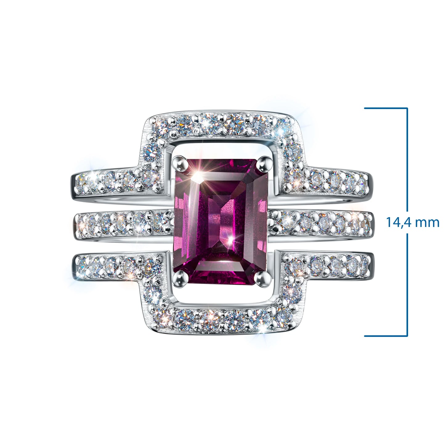 14K Yellow Gold Ring with Garnet and Lab-Created Diamonds 25.580 CT.TW