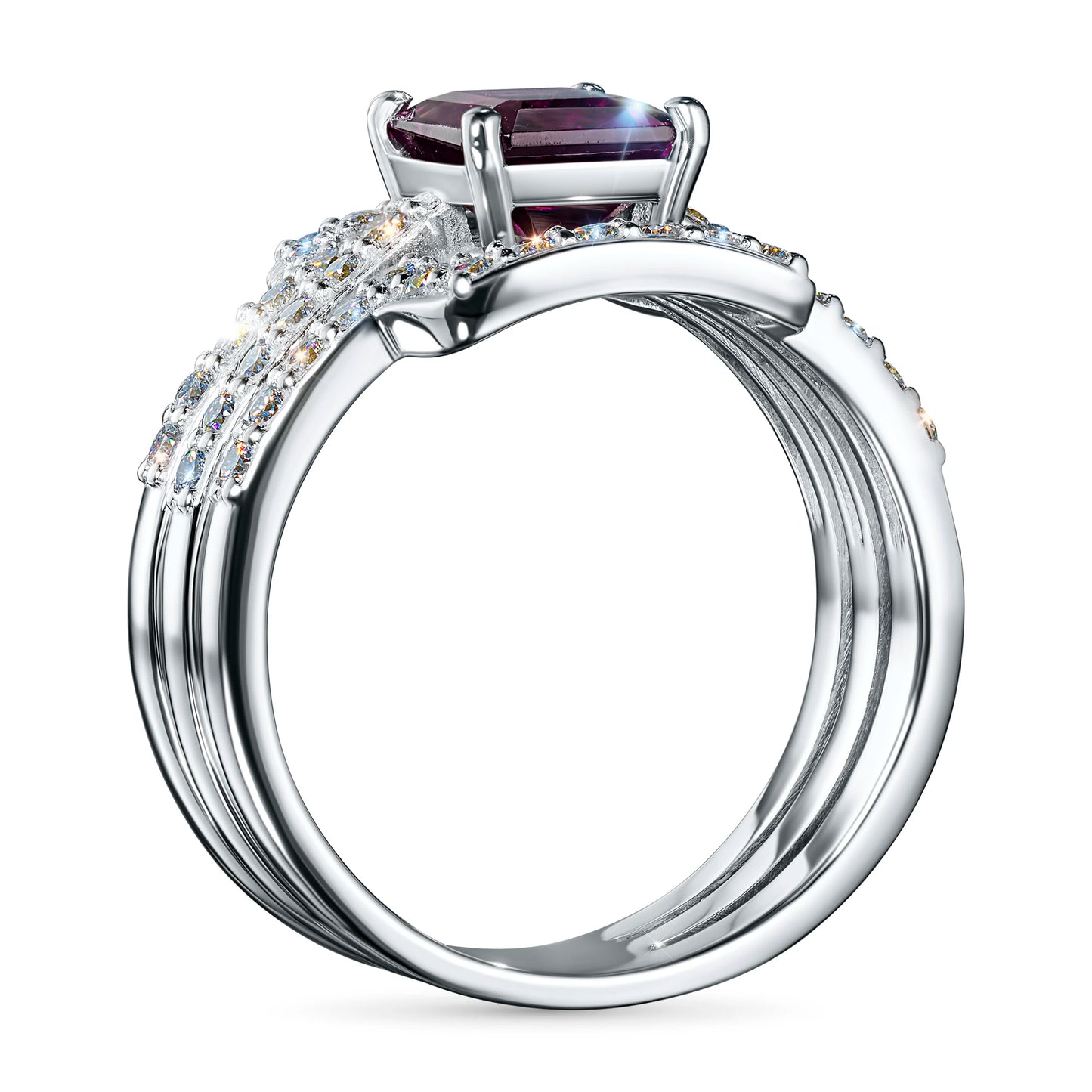 14K Yellow Gold Ring with Garnet and Lab-Created Diamonds 25.580 CT.TW