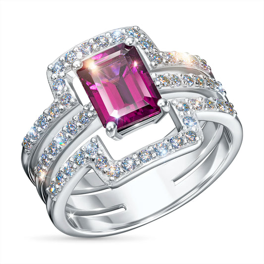 14K Yellow Gold Ring with Garnet and Lab-Created Diamonds 25.580 CT.TW
