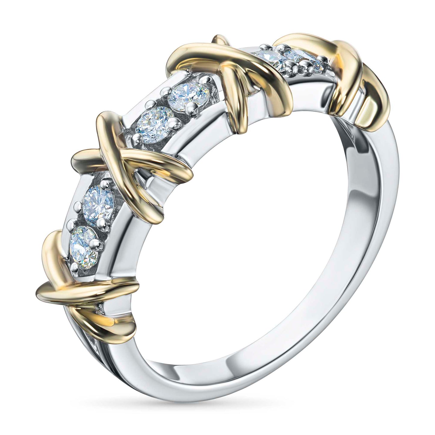 14K White-yellow Gold Ring with Lab-Created Diamonds 1.720 CT.TW
