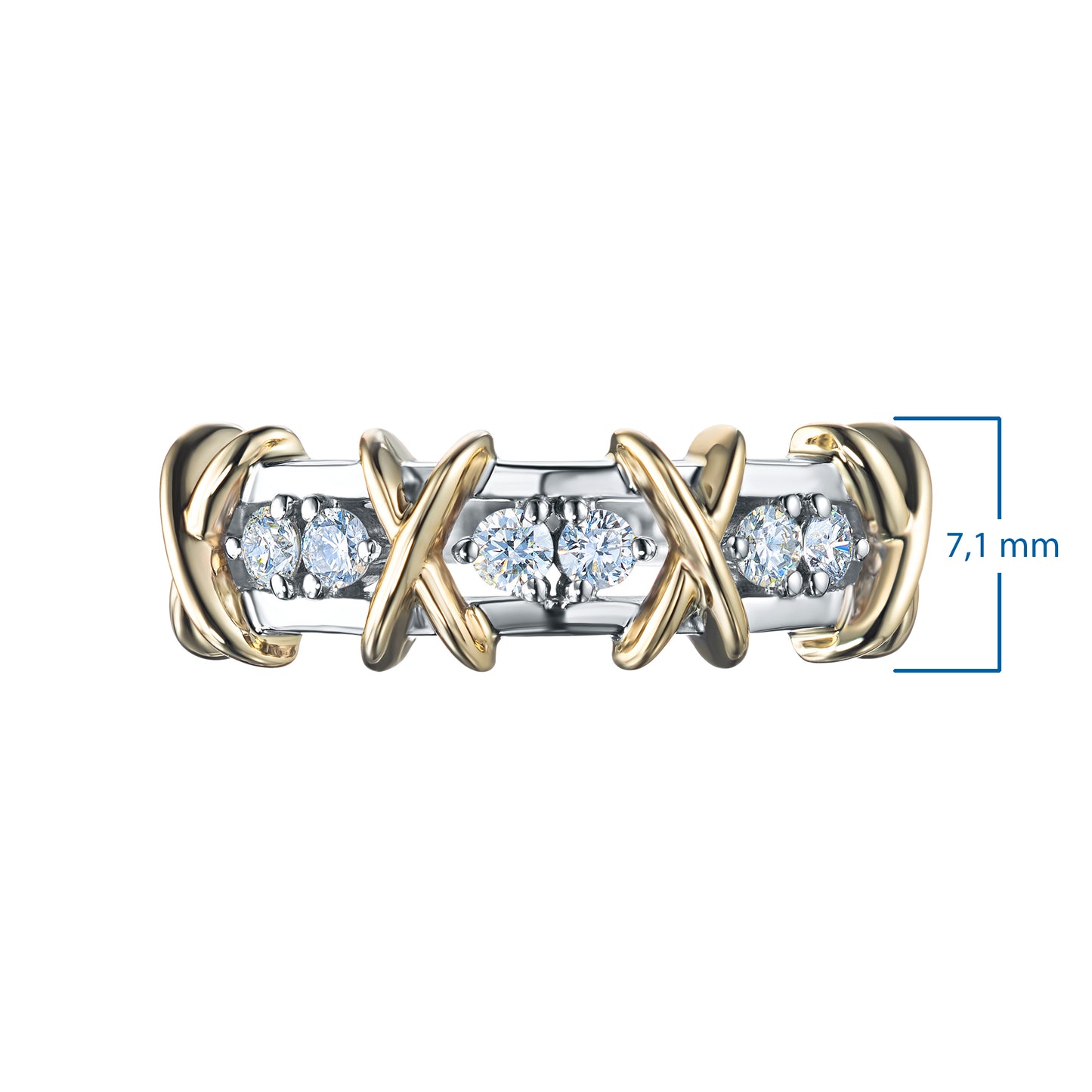14K White-yellow Gold Ring with Lab-Created Diamonds 1.720 CT.TW