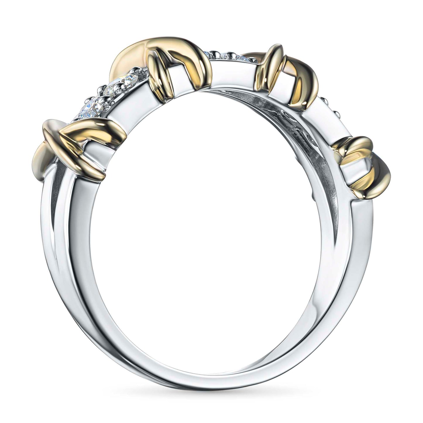 14K White-yellow Gold Ring with Lab-Created Diamonds 1.720 CT.TW