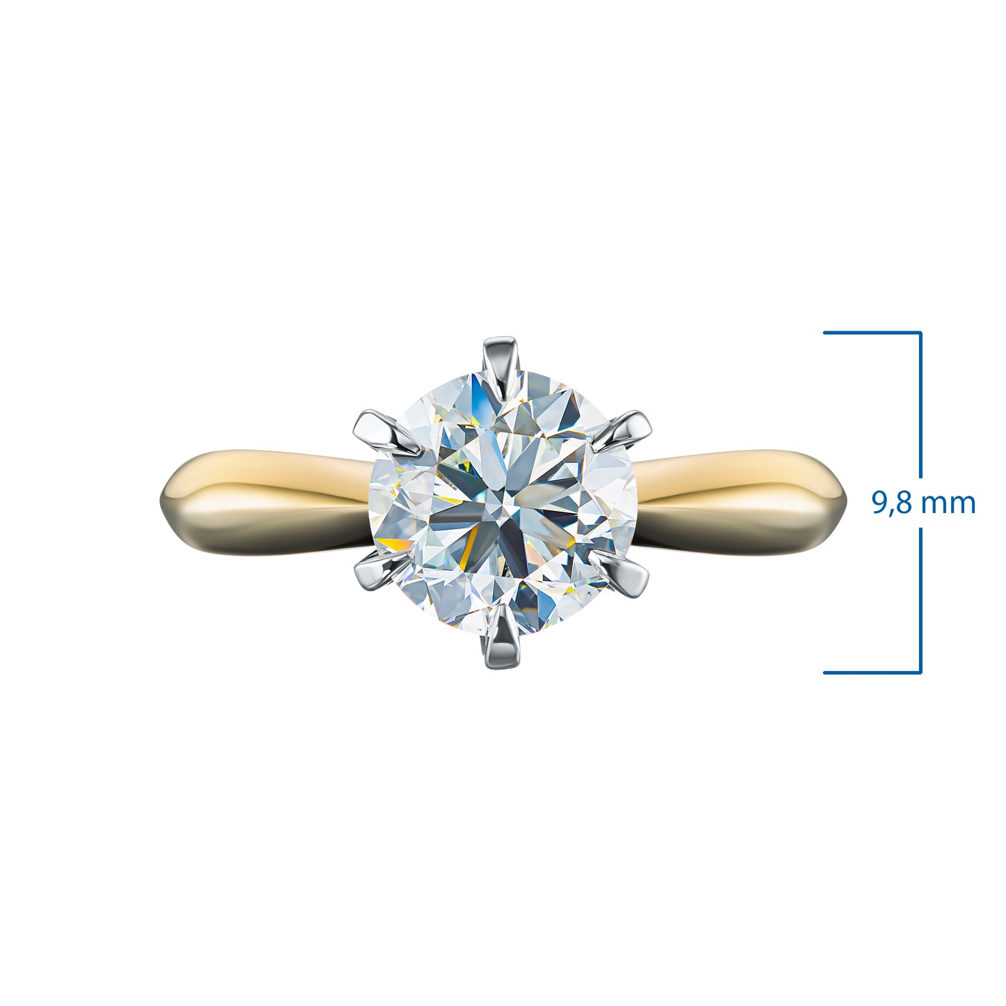 14K White-yellow Gold Ring with Lab-Created Diamonds 3.480 CT.TW