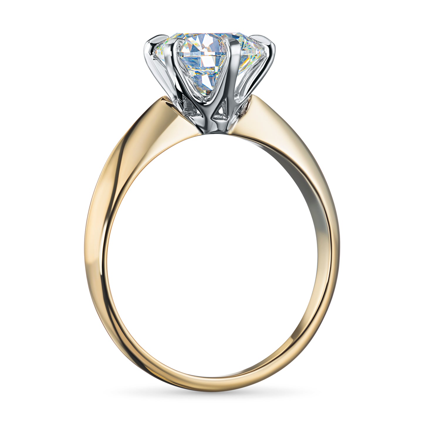 14K White-yellow Gold Ring with Lab-Created Diamonds 3.480 CT.TW