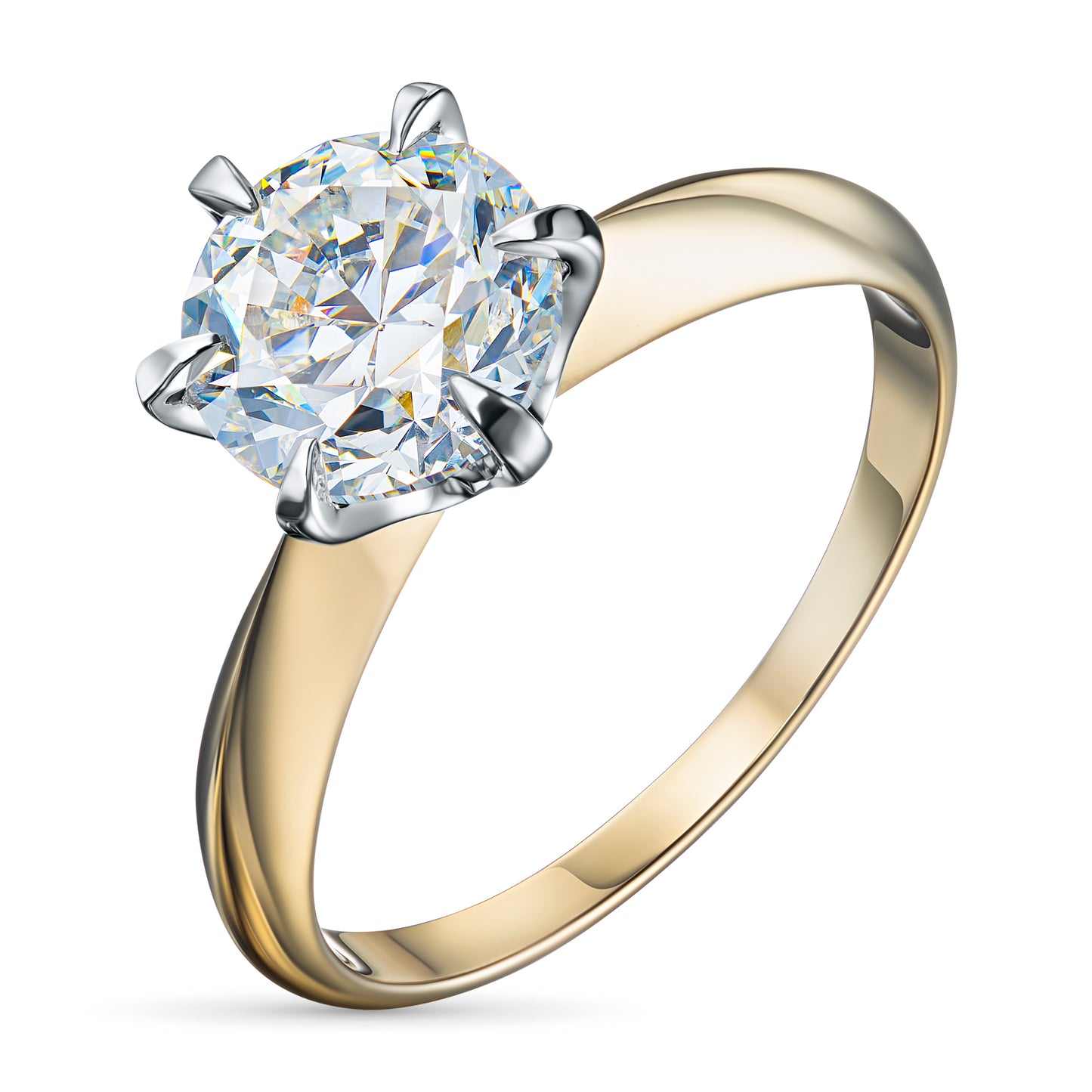 14K White-yellow Gold Ring with Lab-Created Diamonds 3.480 CT.TW