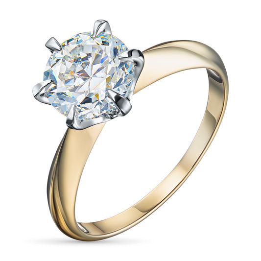 14K White-yellow Gold Ring with Lab-Created Diamonds 3.480 CT.TW
