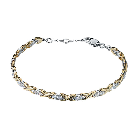 14K White-yellow Gold Bracelet with Lab-Created Diamonds 29.900 CT.TW